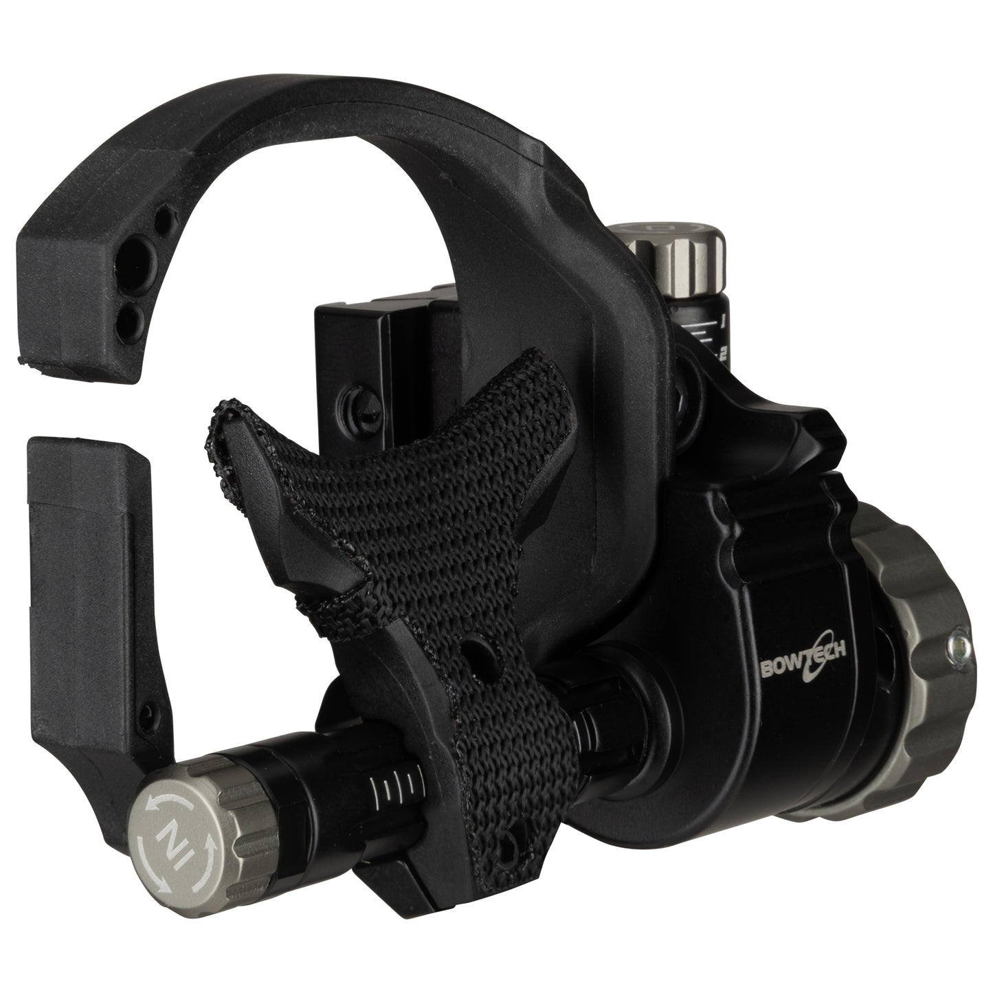 Bowtech CenterMass Ratchet arrow rest black angled profile view