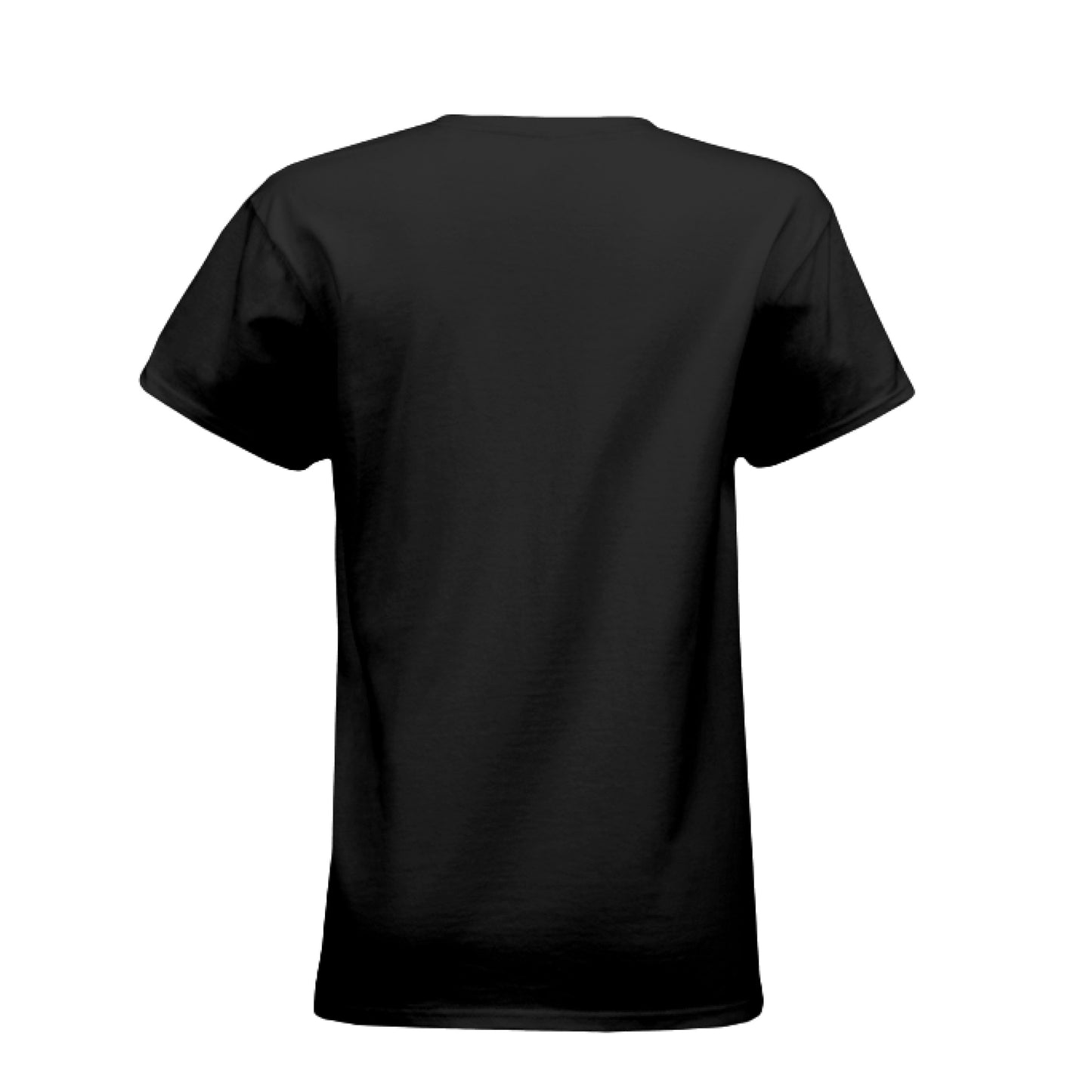 Black plain women's archery elk t-shirt showing the back view with short sleeves