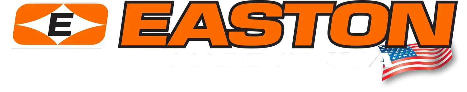 Easton arrows logo in orange and black with USA flag, Easton arrows for sale