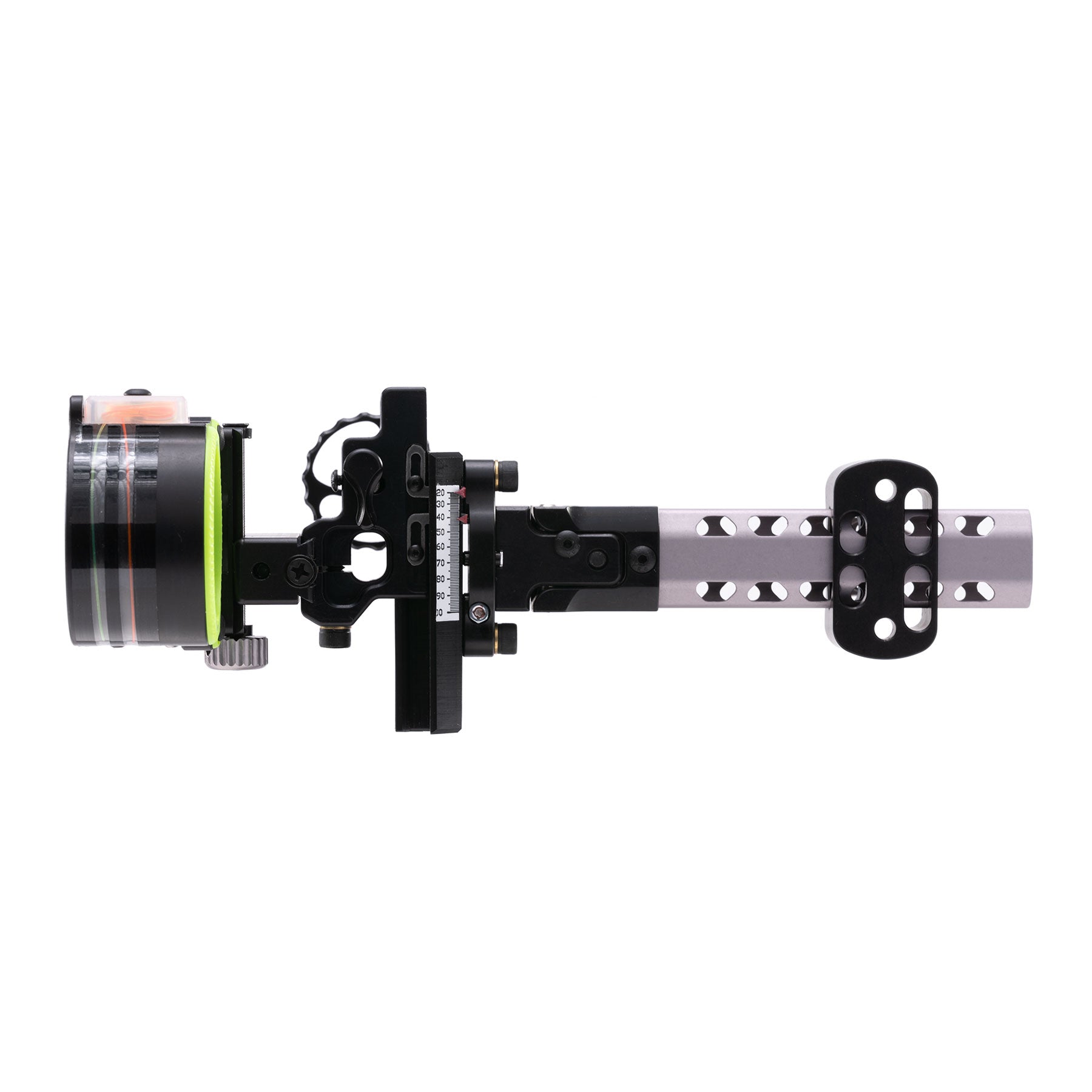 Black Gold Dual Trac bow sight side view with black and silver color