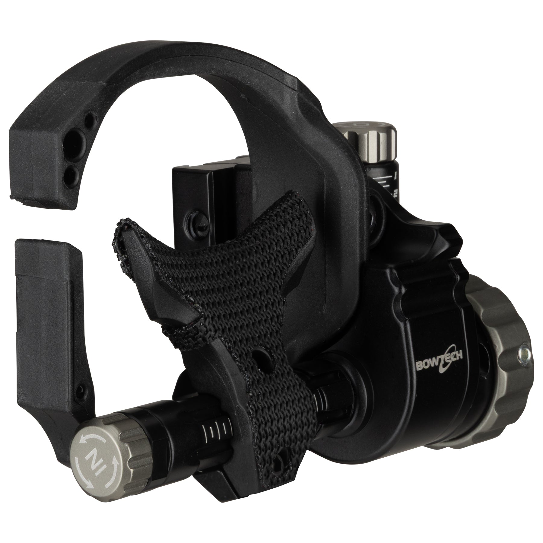 Bowtech CenterMass Ratchet arrow rest black angled profile view