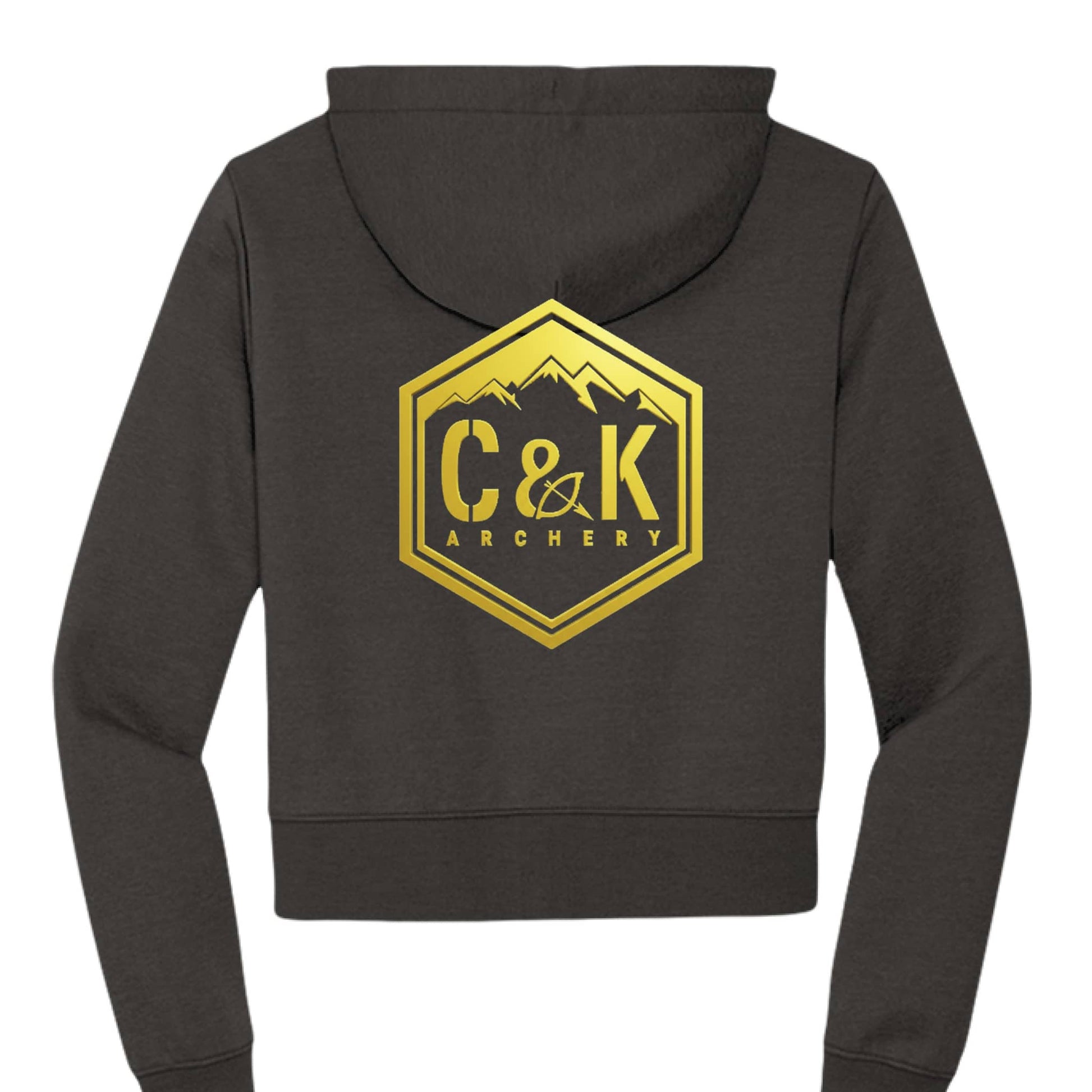 C and K Archery women's archery hoodie black back view