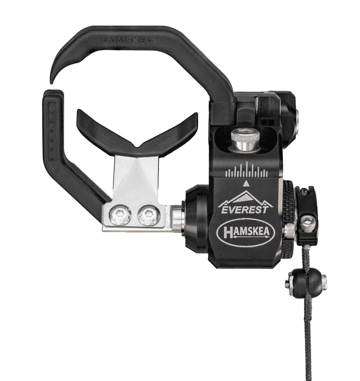 Hamskea Everest Integrate arrow rest in black with precision adjustment features for archery