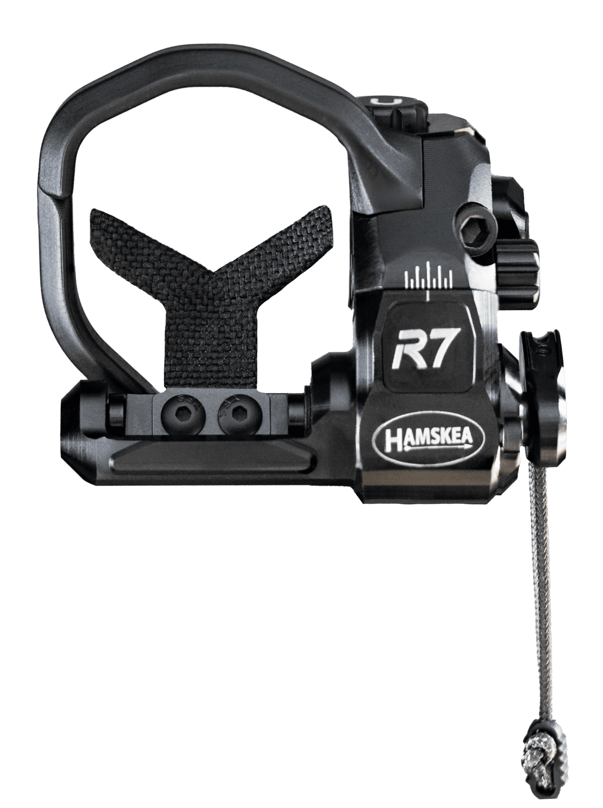 Hamskea R7 arrow rest in black with adjustable settings for precision archery