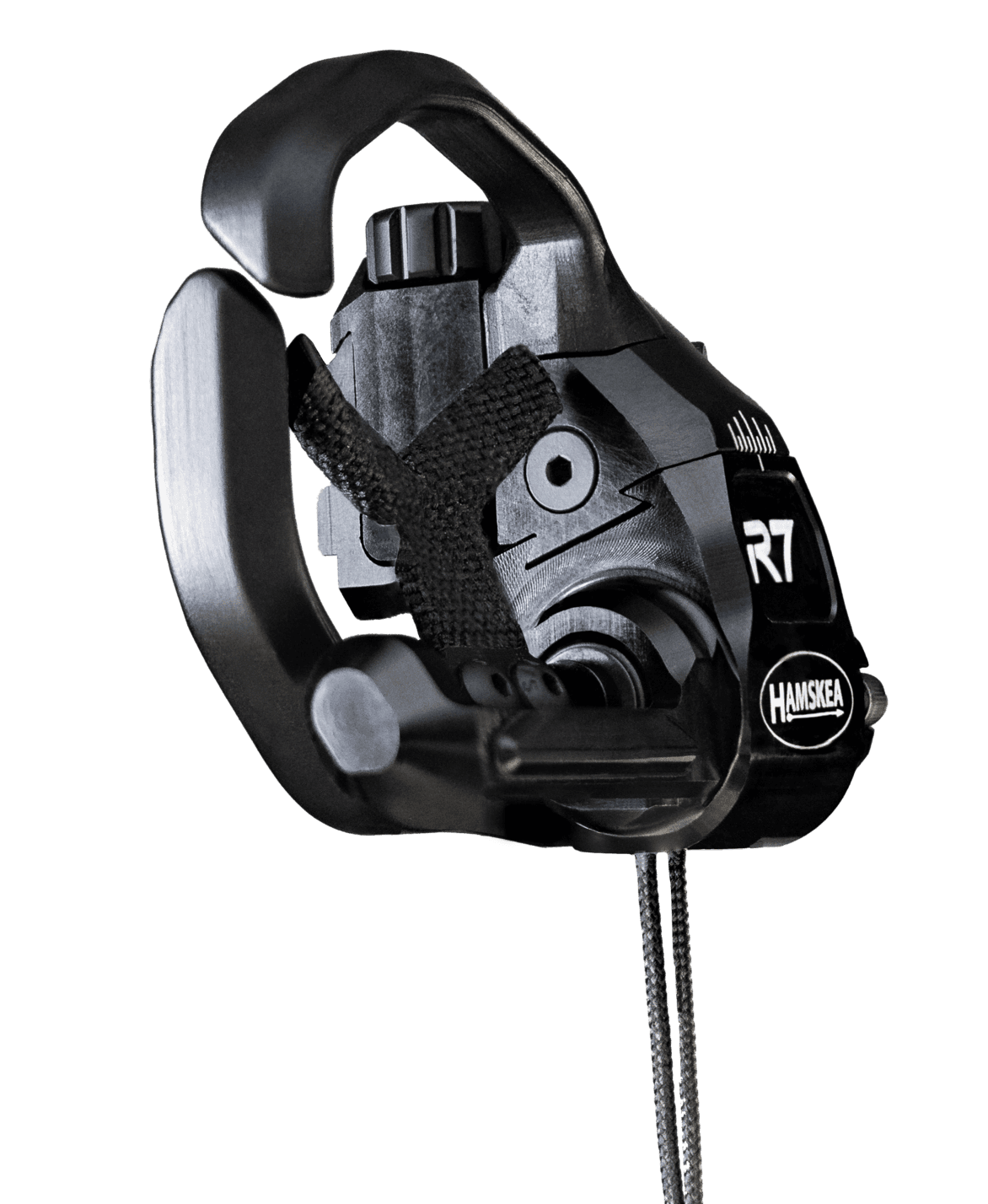 Hamskea R7 arrow rest in black with protective guard and adjustable components for archery