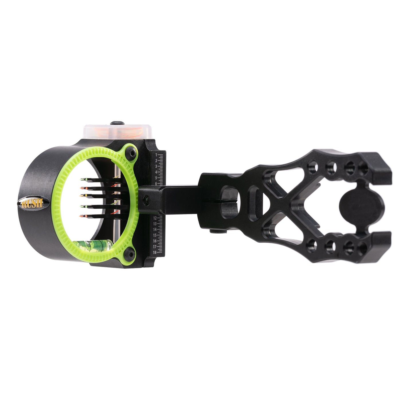Black Gold Rush archery sight black green side view